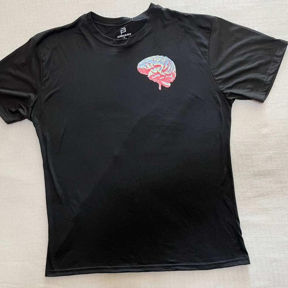 Paradox Black T-Shirt with Colorful Brain Design - Picture 2 of 2